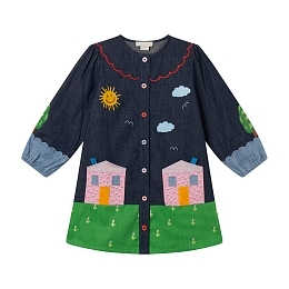 Платье Navy Farmyard Applique от бренда Stella McCartney kids