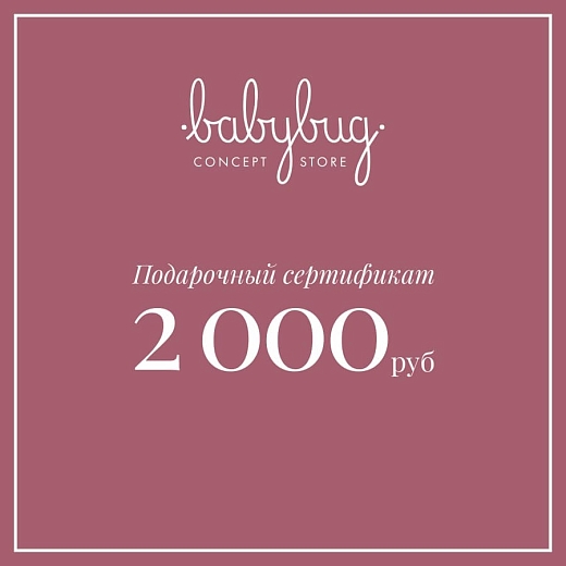 Подарочный сертификат 2 000 рублей от бренда Babybug
