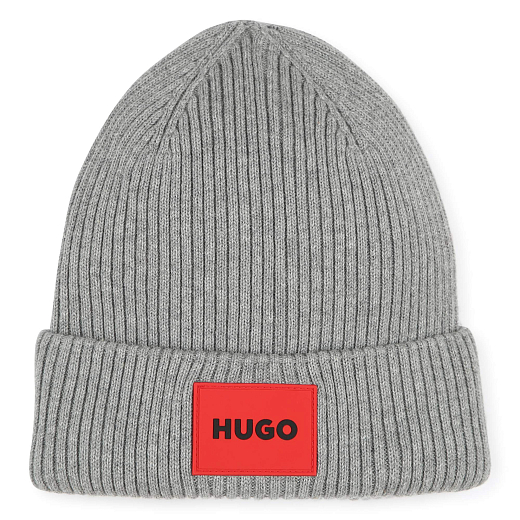 Шапка серая Red Logo от бренда HUGO