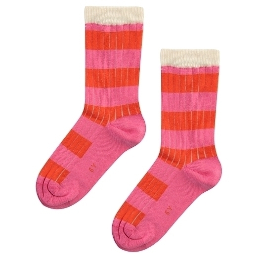 Носки в розово-красную полоску от бренда Tinycottons