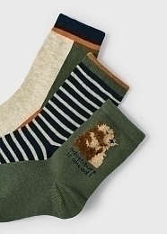 Носки 3 пары зеленого цвета с собакой от бренда Mayoral