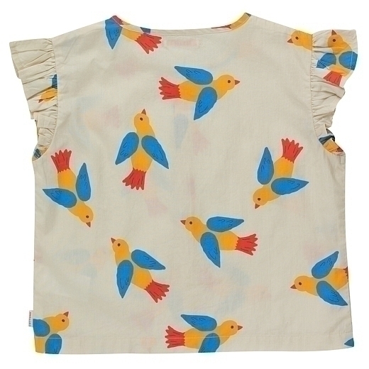 Блузка-рубашка с птичками от бренда Tinycottons