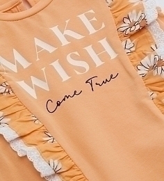 Футболка Make Wish Come True от бренда Original Marines Оранжевый