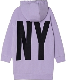 Платье-толстовка фиолетового цвета с принтом DK от бренда DKNY