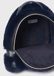 Рюкзак меховой темно-синего цвета от бренда Abel and Lula