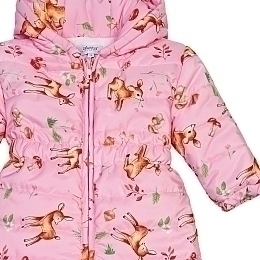 Зимний розовый комбинезон с оленятами от бренда Aletta