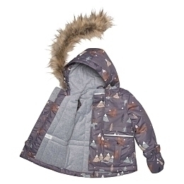 Куртка с зимнем пейзажем, манишка, пинетки, варежки и штаны от бренда Deux par deux