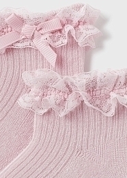 Носки с оборками и бантиком розовые от бренда Mayoral