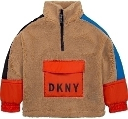 Кофта с ярким карманом и надписью от бренда DKNY