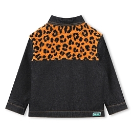 Куртка джинсовая с вставкой Teddy leopard от бренда Kenzo