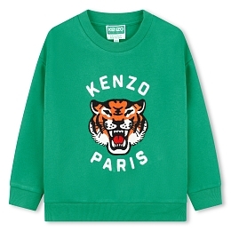 Свитшот "Тигриный рык" зеленого цвета от бренда Kenzo