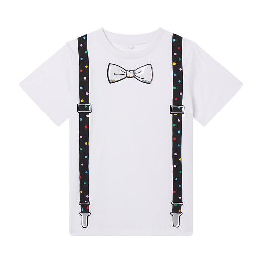 Футболка Bowtie and Braces Graphic от бренда Stella McCartney kids Молочный