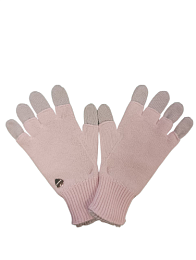 Перчатки с контрастными деталями розового цвета от бренда IL Trenino