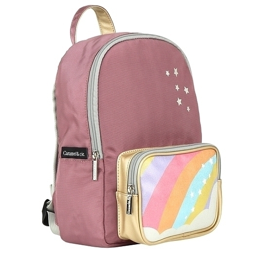 Рюкзак розовый с радугой Small от бренда Caramel et Cie