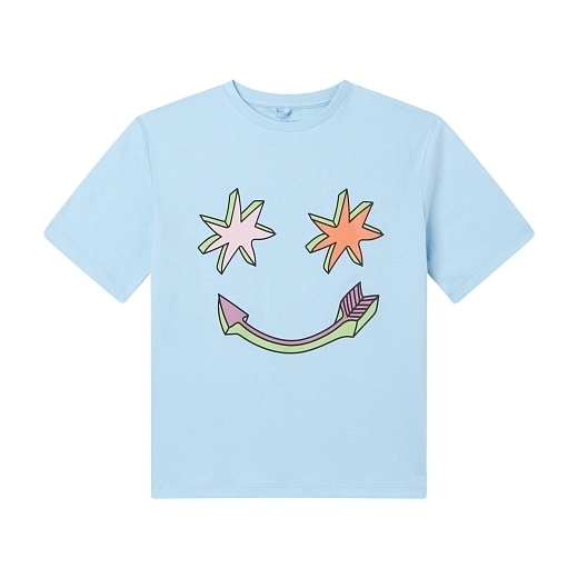 Футболка Smile Stars Graphic от бренда Stella McCartney kids Голубой