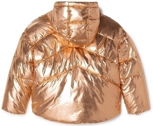 Металлизированный пуховик золотистого цвета от бренда Karl Lagerfeld Kids