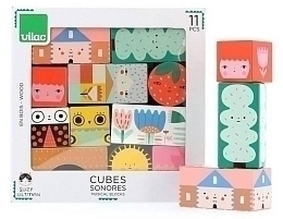 Кубики со звуками «Цветы» от бренда Vilac