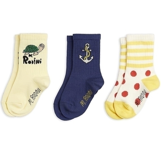 Носки цветные с ярким принтом 3 пары от бренда Mini Rodini