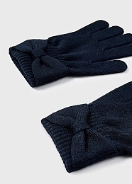 Перчатки темно-синего цвета с бантиками от бренда Mayoral