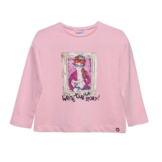 Розовый свитшот с принцессой от бренда Mayoral