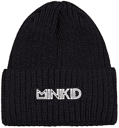 Шапка черная с логотипом от бренда MINIKID