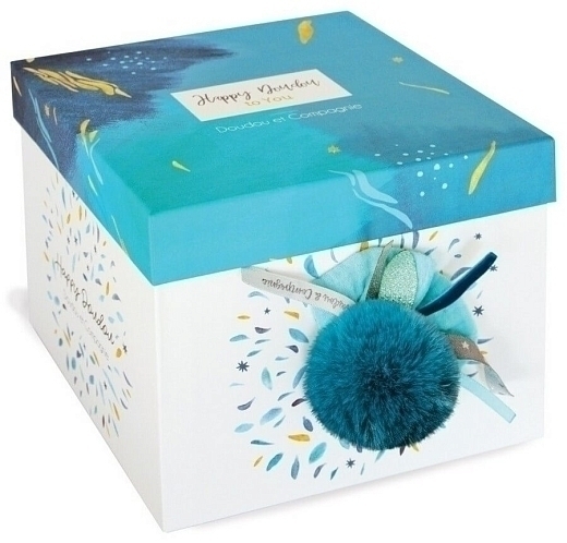 Зайка с голубыми ушками в коробке от бренда Doudou et Compagnie