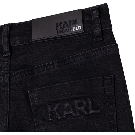Джинсы черного цвета с логотипом KARL от бренда Karl Lagerfeld Kids