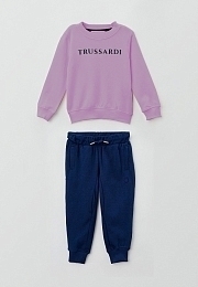 Свитшот фиолетовы с синими джоггерами от бренда Trussardi