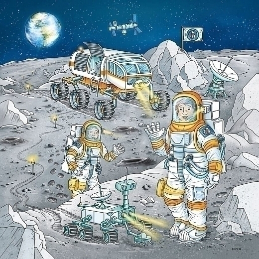 Пазл «Космическая миссия с Томом и Мией», 3 x 49 эл. от бренда Ravensburger