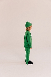 Свитшот зеленого цвета с надписью от бренда MINIKID
