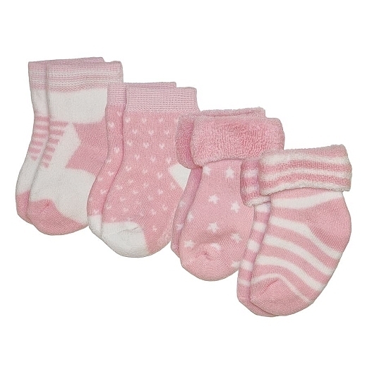 4 пары бело-розовых носков от бренда Mayoral