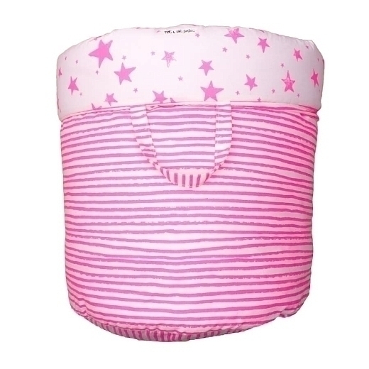 Корзинка для мелочей с розовыми звездами и полосками (большая) от бренда Noe&Zoe