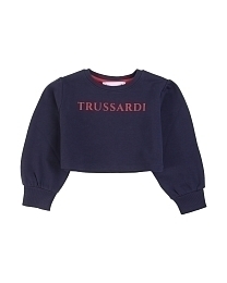 Свитшот укороченный темно-синего цвета от бренда Trussardi
