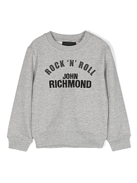 Свитшот серого цвета с надписью на груди от бренда JOHN RICHMOND