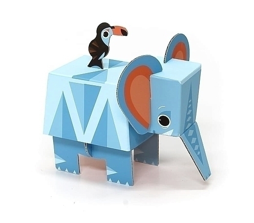 Игрушки из картона Safari - Слон.  от бренда Kroom