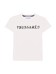 Футболка с контрастной надписью от бренда Trussardi Белый