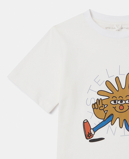 Футболка Cosmic Cowboy Graphic Logo от бренда Stella McCartney kids Белый