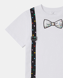 Футболка Bowtie and Braces Graphic от бренда Stella McCartney kids Молочный