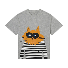 Футболка Grey Cat от бренда Stella McCartney kids Серый