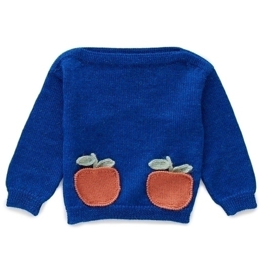 Кофта с карманами в виде яблок от бренда Oeuf