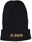 Шапка черного цвета с надписью от бренда Mini Rodini