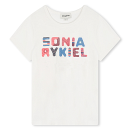 Футболка с цветной надписью от бренда SONIA RYKIEL Белый