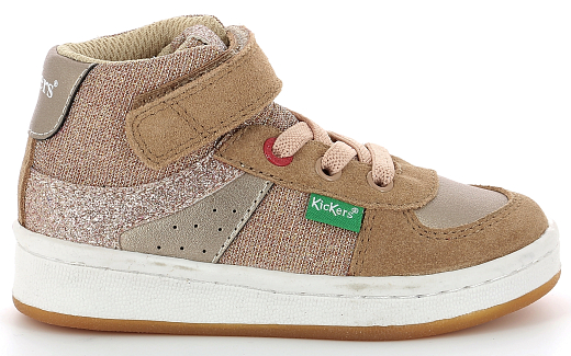 Кеды HIGH SNEAKERS BEIGE GLITTER от бренда KicKers