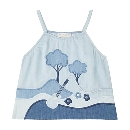 Топ Landscape Patchwork Chambray от бренда Stella McCartney kids