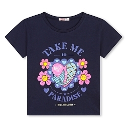 Футболка Navy "Take Me to Paradise" от бренда Billieblush Темно-синий