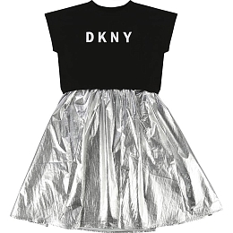 Платье с черным верхом от бренда DKNY
