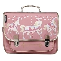 Портфель розовый с лошадками Medium от бренда Caramel et Cie