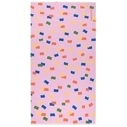 Полотенце розовое с цветным узором от бренда Tinycottons