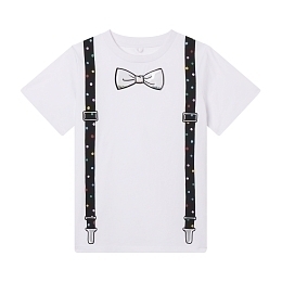 Футболка Bowtie and Braces Graphic от бренда Stella McCartney kids Молочный