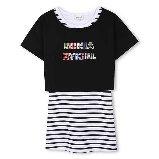 Сарафан в полоску с футболкой от бренда SONIA RYKIEL